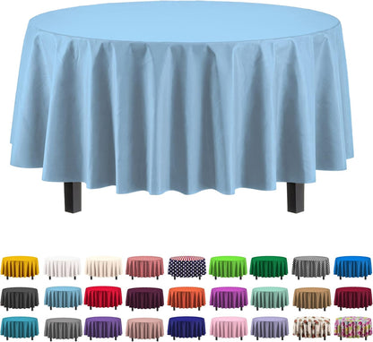 Exquisite Party Solids 6-Pack Premium Plastic Tablecloth 54in. x 108in. Rectangle Plastic Table Cover - Navy