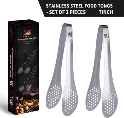 MSY BIGSUNNY 9 inch Buffet Tongs, Set of 2 Stainless Steel Food Serving Tongs