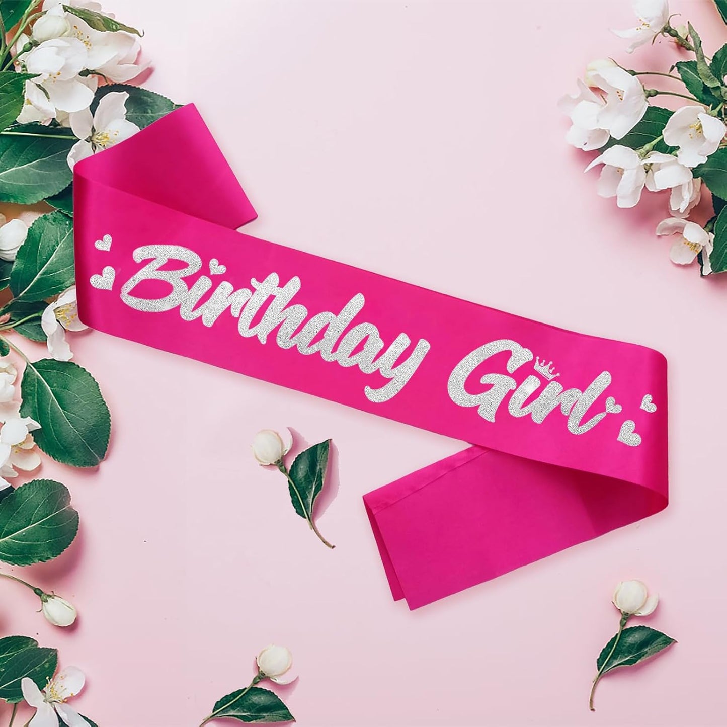 ‘Birthday Girl' Birthday Sash Royal Blue with Glitter Silver Letters Birthday Sash for Women, Sweet 16, 18th 21st B-day Sash
