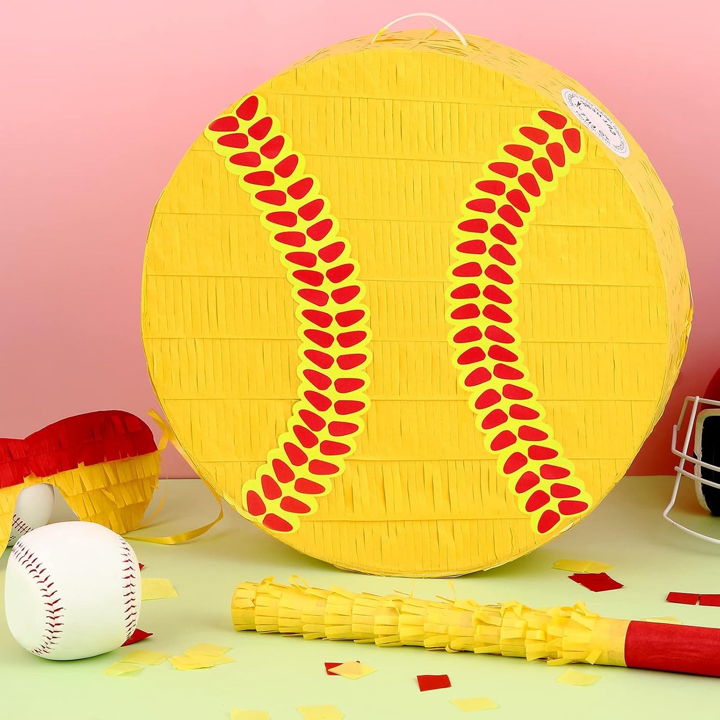 Deekin 3 Pcs Dart Piñata Set Include Large Dart Gun Shooting Target Piñata with Stick Eye Mask for Kids Birthday Party Game Favors Supplies 12.8x12.8 Inch