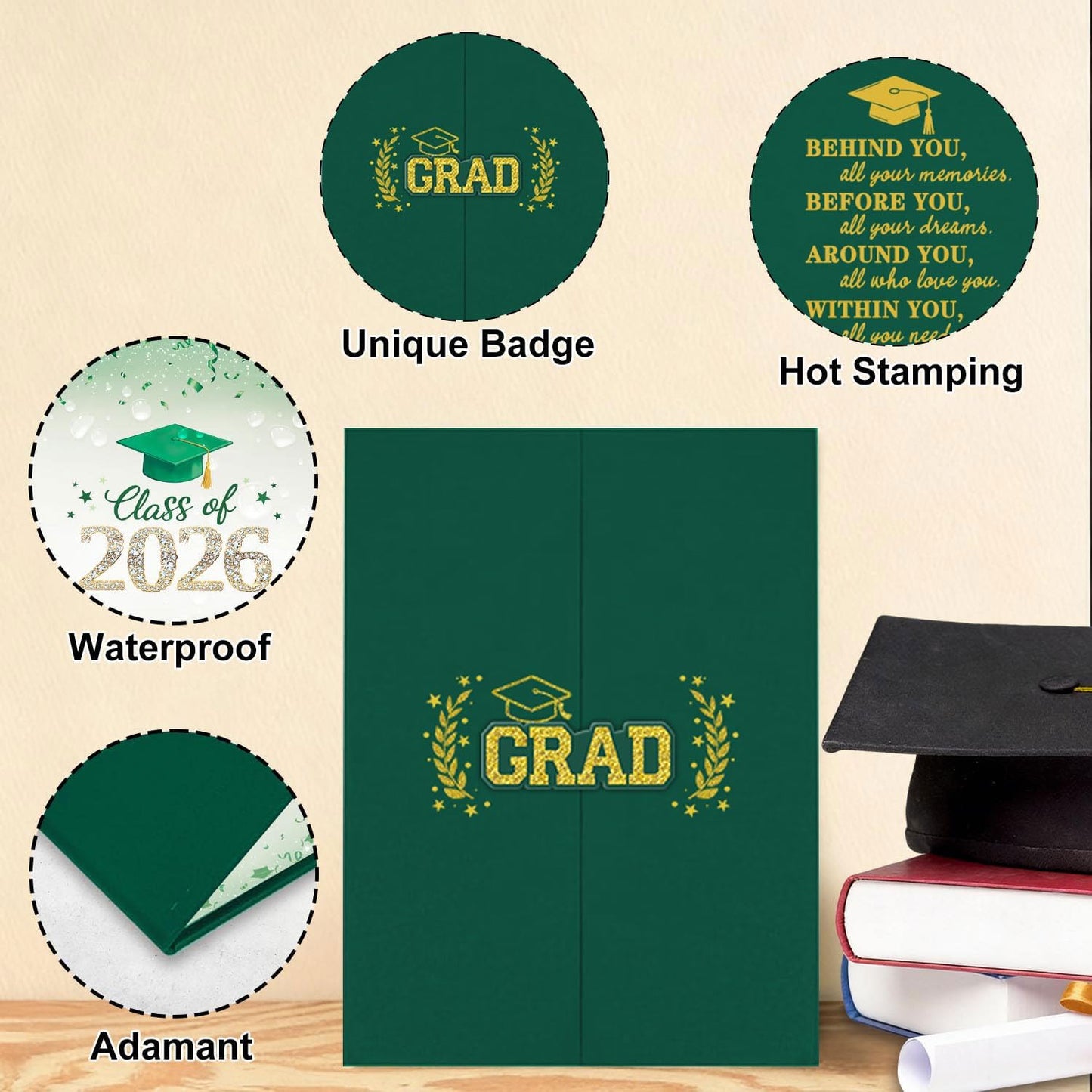 QIYANPAX Graduation Guest Book 2026, Blue and Gold Graduation Decorations Class of 2026, Graduation Signature Book, Congrats Grad Guest Book Alternative, Unique Graduation Gifts