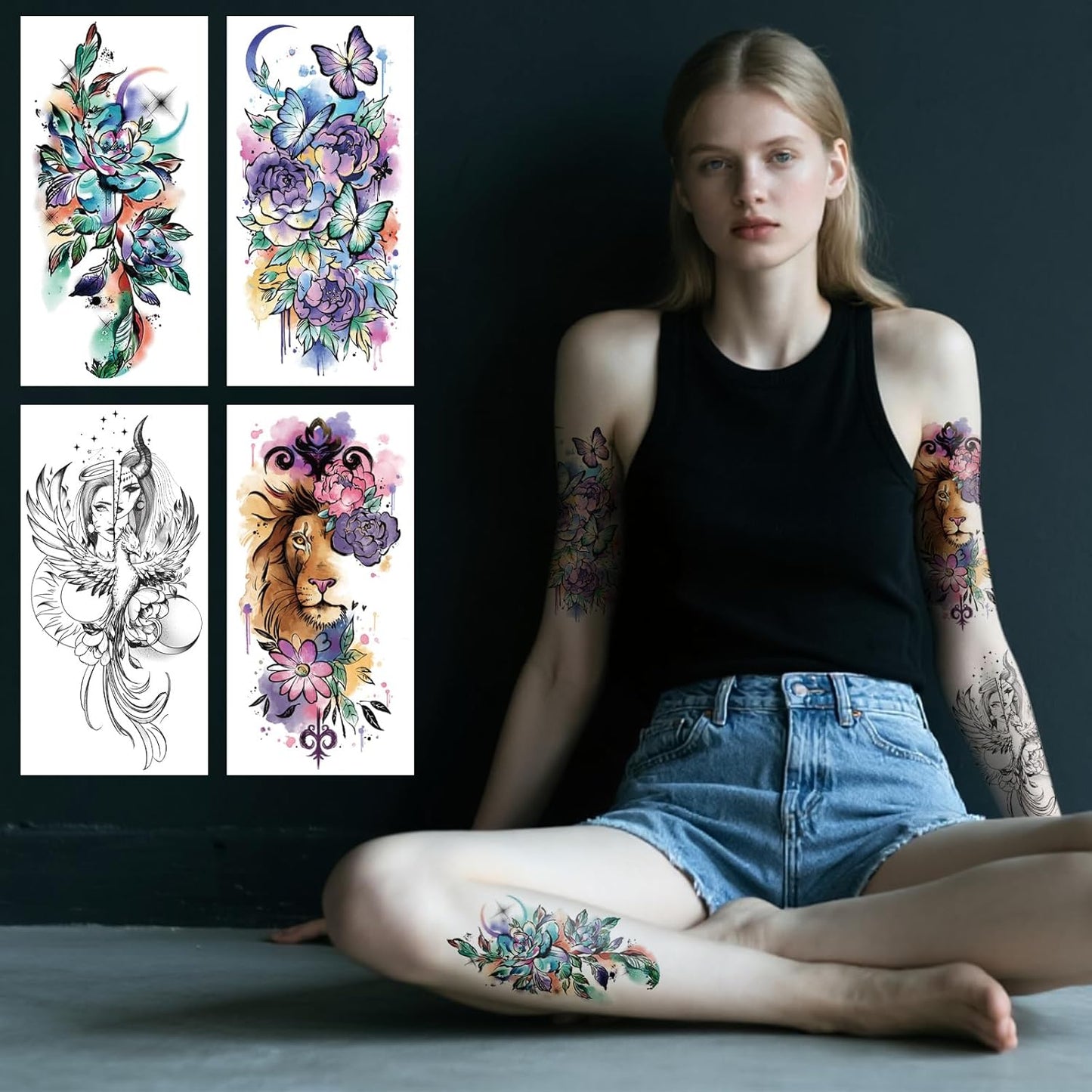 252+ PCS Glow Unicorn Princess Temporary Tattoo for Kids, 36 Sheets Rainbow Castle Candy Star Prince Fake Tattoos Sticker for Girls Boys, Luminous Birthday Magic Fairy Theme Party Favors Decoration