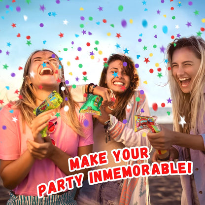 Hungdao 30 Pcs Fireworks Guns Handheld Confetti Poppers Happy New Year Wedding Birthday Graduation Baby Shower Anniversary Multicolor Inflatable Fireworks Gun Confetti Shooter for Party Supplies