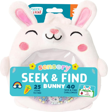 Chuckle & Roar Sensory Seek & Find Scavenger Hunt Bear – Plush Travel Toy with Hidden Objects, 40 No-Reading Challenge Cards, Sensory Activity for Focus & Calm, Toddler Gift Ages 3+
