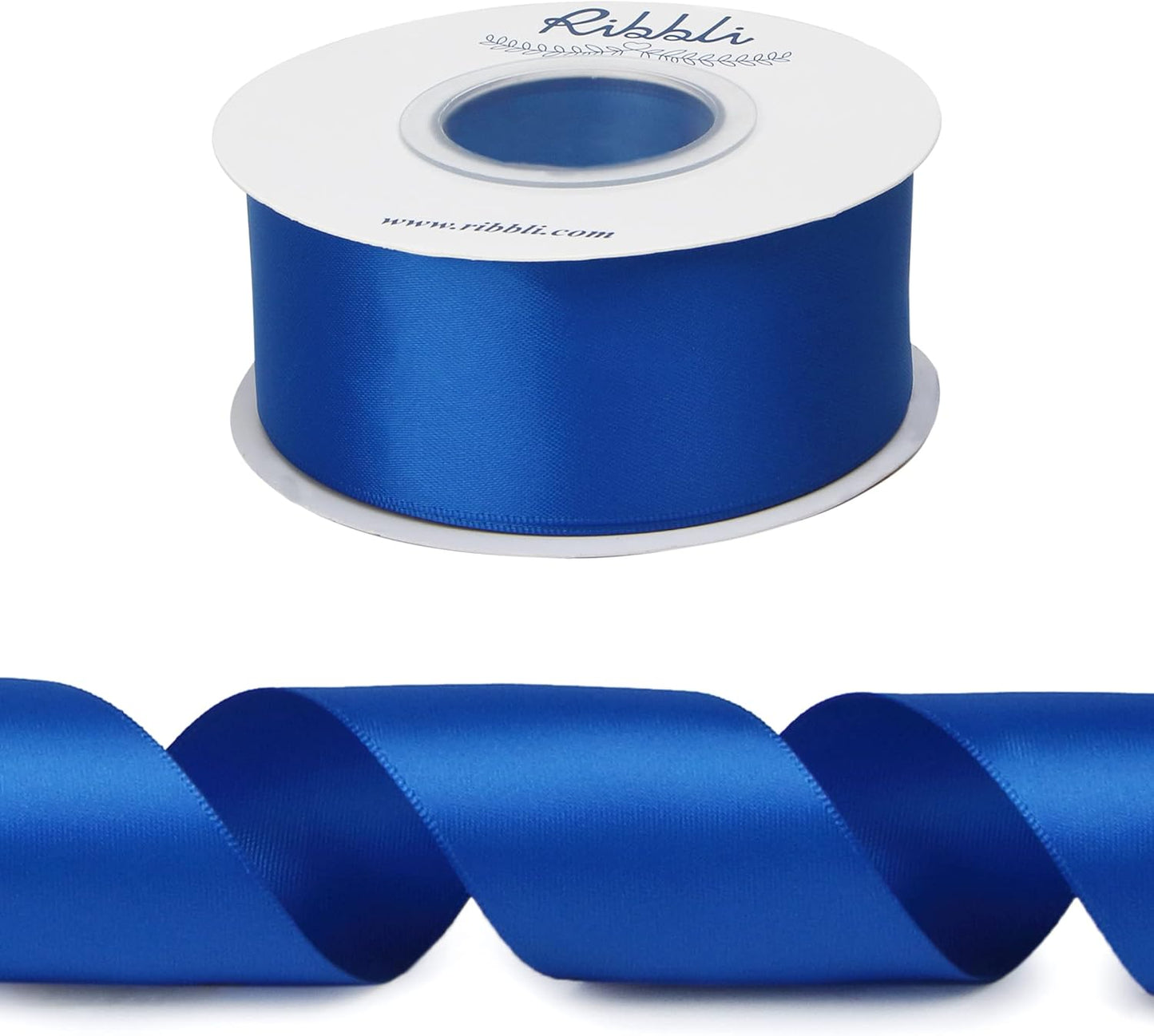 Ribbli Double Faced White Satin Ribbon,3/8” x Continuous 25 Yards,Fabric Ribbon use for Bows Bouquet,Gift Wrapping,Floral Arrangement