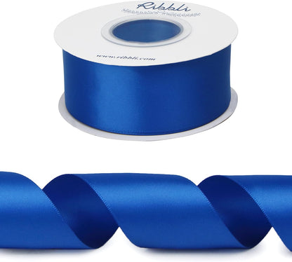 Ribbli Double Faced White Satin Ribbon,3/8” x Continuous 25 Yards,Fabric Ribbon use for Bows Bouquet,Gift Wrapping,Floral Arrangement