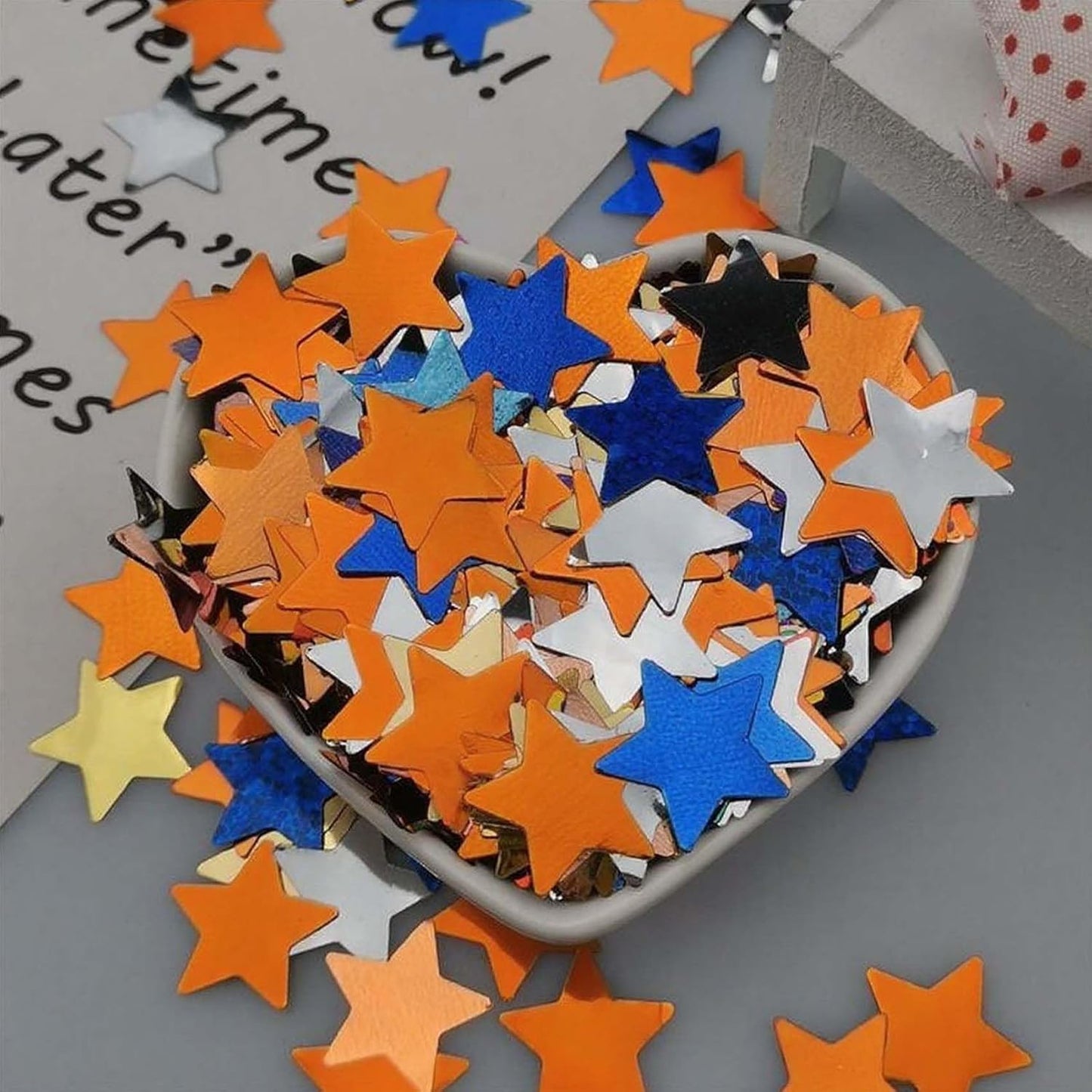 Rainbow Metallic Foil Star Confetti 0.78inch/2cm 8000PCS Table Confetti for Party Birthday Decoration or Filled Balloons
