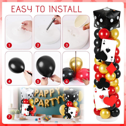 2 Sets Graduation Balloon Column Stand Kits with Balloons 2026 Grad Themed Decoration Navy Blue Balloon Tower Stand Kit for Grad High School & College Celebration Party Decor