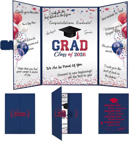 QIYANPAX Graduation Guest Book 2026, Blue and Gold Graduation Decorations Class of 2026, Graduation Signature Book, Congrats Grad Guest Book Alternative, Unique Graduation Gifts