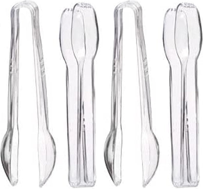 Set of 12 Heavy Duty Disposable Plastic Serving Utensils! 10” Spoons & Forks and 6-1/2” Tongs