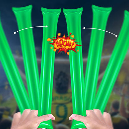 Civaner 48 Pcs Thunder Stick Team Spirit Boom Stick Cheering Accessories Cheerleading Spirit Noise Maker Plastic Clapper Inflatable Noise Maker Sports Supply(Orange)