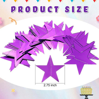 Spakon 65 Feet Glitter Star Paper Garland Banner Hanging Decoration Star Streamers Double Side 2026 Graduation Decorations for Wedding Birthday Festival New Year Party Decoration (Gold)