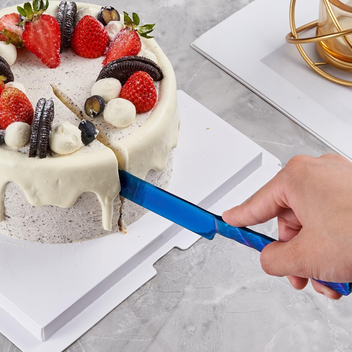 Rainbow Cake Cutting Set, Stainless Steel Cake Knife and Server, Cake Pie Cutter Set for Wedding, Birthday, Party