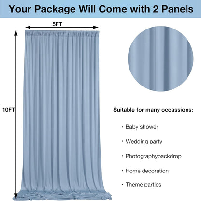 10ftx10ft Black Backdrop Curtains for Weddings Parties, Wrinkle Free 2 Panels Silky Polyester Photo Backdrop Drapes Back Drop Cloth Drapery for Birthday Mother'sDay Photography Background