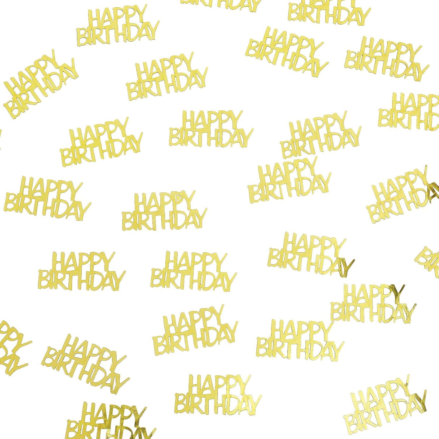 Gold Happy Birthday Confetti, Table Paper Scatter Golden Birthday Decorations for Party (0.03 lbs)