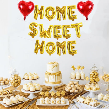 TONIFUL 16 Inch Cream White HOME SWEET HOME Letter Balloon,Decoraction for Housewarming, New Home Parties and Homecoming Celebrations,Ivory White Balloon Banner for Welcome Sign and Party Supplies