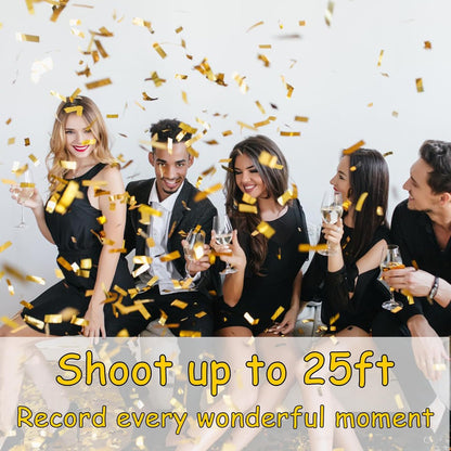 16 Inch [6 Pack] Golden Confetti Cannon Party Poppers Party Supplies, Air Powered | Launches 20-25ft | Celebrations,Graduation ceremony,4th of July,World Cup 2026,Wedding,Birthday (golden)