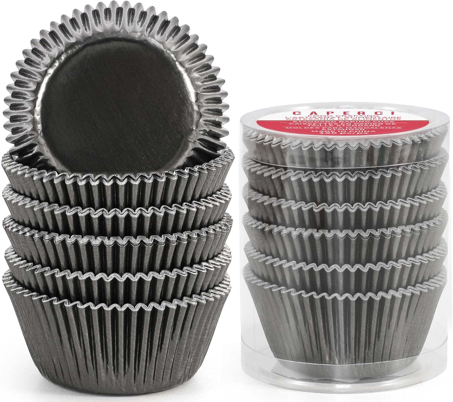 Caperci Standard Cupcake Liners Gold Foil Muffin Baking Cups 150-Pack - Premium Greaseproof & Sturdy Cupcake Papers