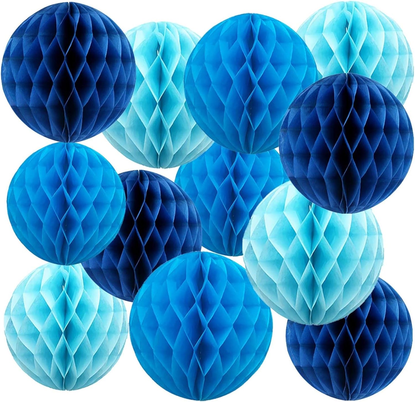 Rainbow Paper Honeycomb Balls,6 and 10 inch Hanging Tissue Pompoms,12 Pack Party Decorations