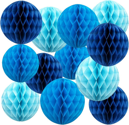 Rainbow Paper Honeycomb Balls,6 and 10 inch Hanging Tissue Pompoms,12 Pack Party Decorations