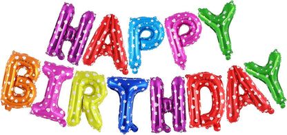 Happy Birthday Balloons Banner, Foil Balloon Personalized Name Letters Balloons Sign Birthday Party Decorations for Women Men Boys Girls Cream