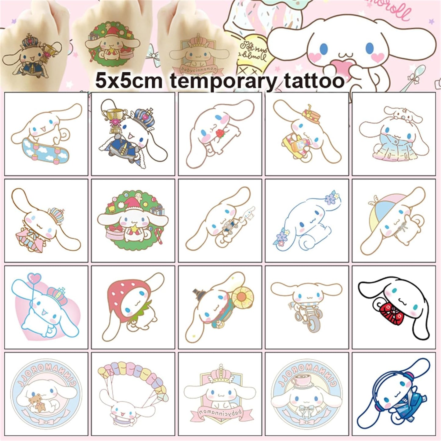 40Sheets Cartoon Hello Kitty Temporary Tattoos Birthday Themed Party Supplies Decoration Favors Cartoon Cute Kitty Sticker for Kids Boys Home Activity Class Prizes Carnival Christmas Rewards (Hell40)