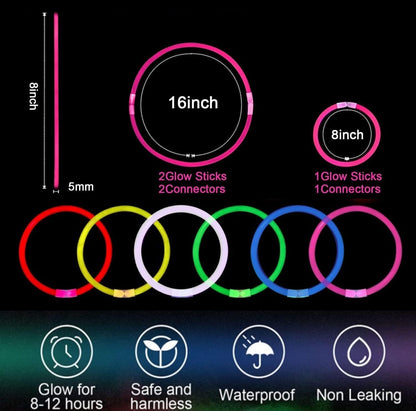 300 PCS Glow Sticks Bulk Glow Bracelet and Necklaces with 150PCS Connectors 8" Glowsticks Light Up Neon Party Favors for July 4th Halloween Wedding Birthday Hawii Carnival(RedBlueWhite)