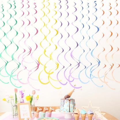 36 Pcs Blue Hanging Swirl Decorations Ombre Royal Blue White Felt Swirl Streamer Spiral Ceiling Garland for Birthday Wedding Baby Shower Graduation Under The Sea Nautical Ahoy Achor Party Supplies