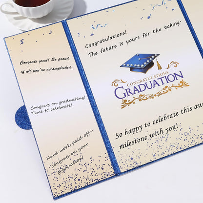 Graduation Guest Book 2026 Graduation Party Decorations Class of 2026 Graduation Sign in Book Signature Board Keepsake Grad Party Supplies College High School Graduation Gift Card Book (Blue)