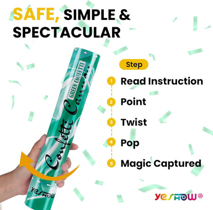Confetti Cannon Party Poppers Gold,(6 pack) YESHOW Confetti Shooters Blaster for Birthday Graduation Wedding Christmas New Year’s Eve and Valentine's Day Any Celebrations