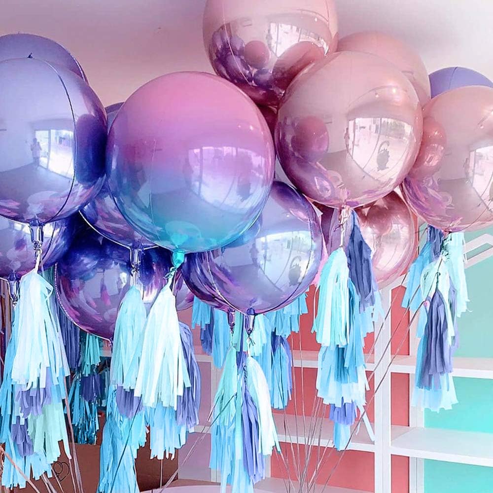 9.8in Blue Tissue Paper Tassel DIY Hanging paper decorations Party Garland Decor for Party Decorations Wedding,Festival,Baby Shower Decoration 20PCS25cm