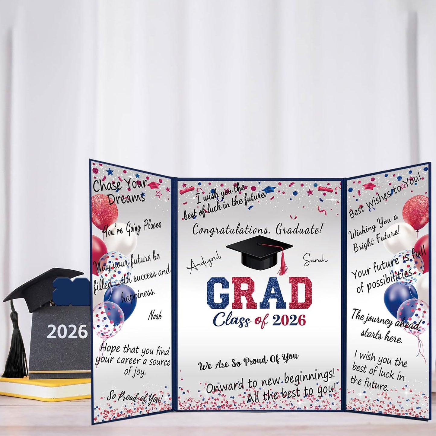 QIYANPAX Graduation Guest Book 2026, Blue and Gold Graduation Decorations Class of 2026, Graduation Signature Book, Congrats Grad Guest Book Alternative, Unique Graduation Gifts