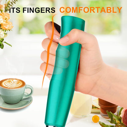 YUSWKO Black Handheld Milk Frother Wand for Coffee, Rechargeable Electric Whisk with 3 Heads 3 Speeds Drink Mixer Coffee Frother For Latte, Cappuccino, Hot Chocolate, Egg