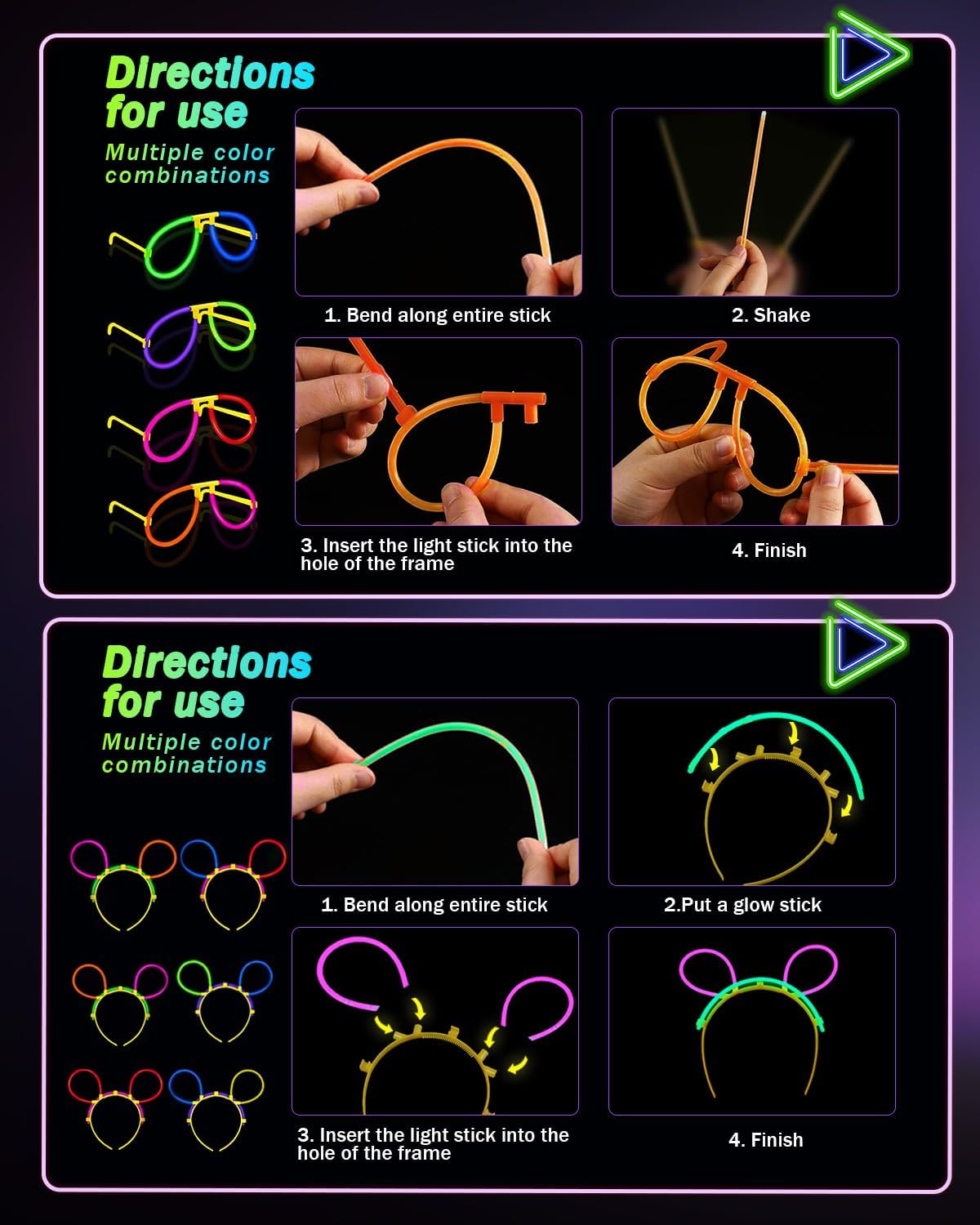 275 PCS Glow in the Dark Party Supplies for Kids Adults, Light Up Party Favors, Glow Sticks Bulk Party Pack Bracelets Finger Lights Glasses Headband LED Light Hair Wedding Birthday New Year Halloween