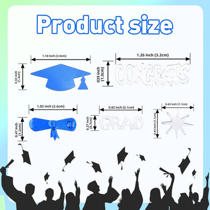 Silver and Blue Graduation Confetti 2026, 1000 Pcs Class of 2026 Table Centerpiece Grad Confetti for 2026 Graduation Party Decorations Supplies