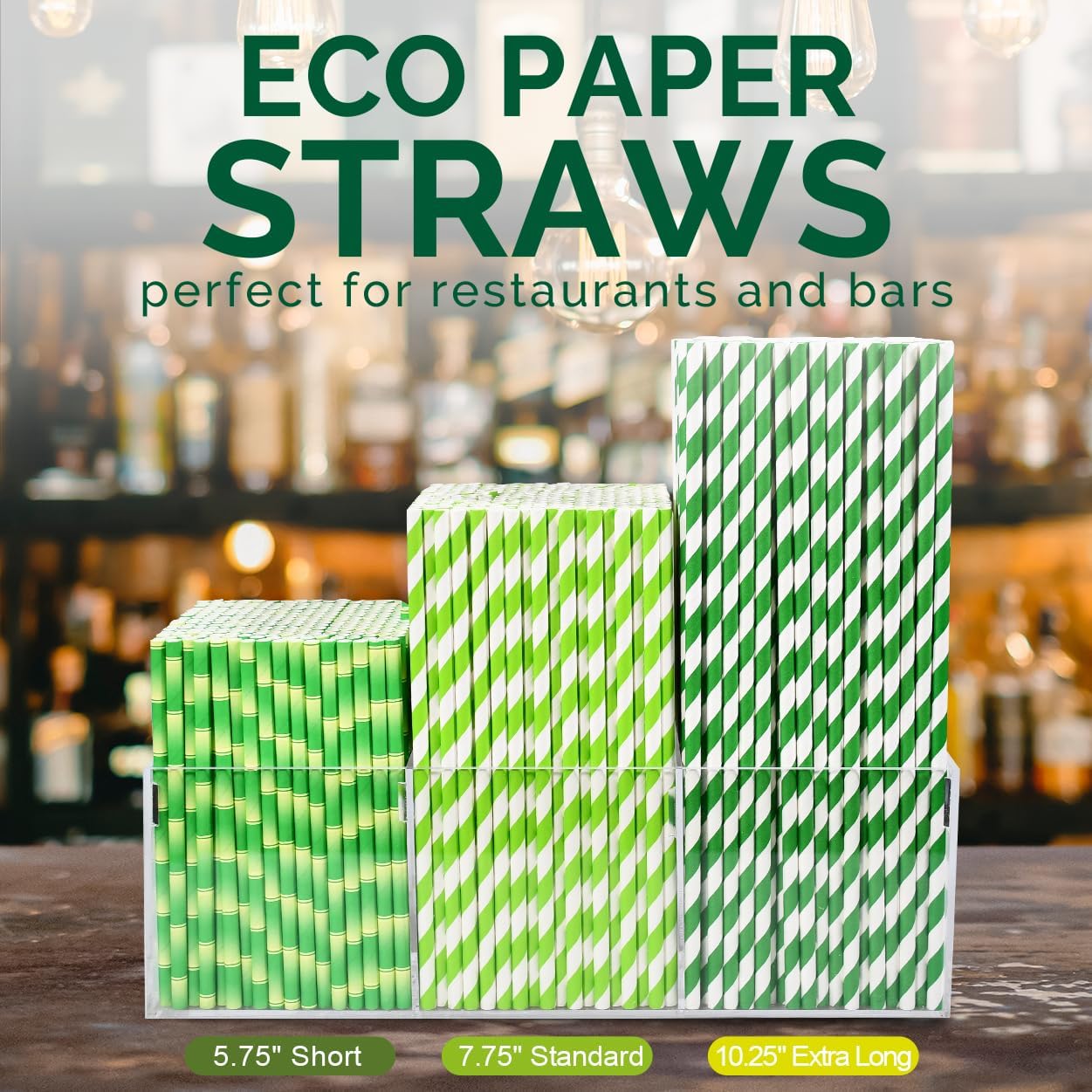 Black Paper Straws 1000 Count - 7.75" x 0.24", 100% Biodegradable & Compostable, Disposable Drinking Straws Bulk - Cocktail, Bars, Restaurants