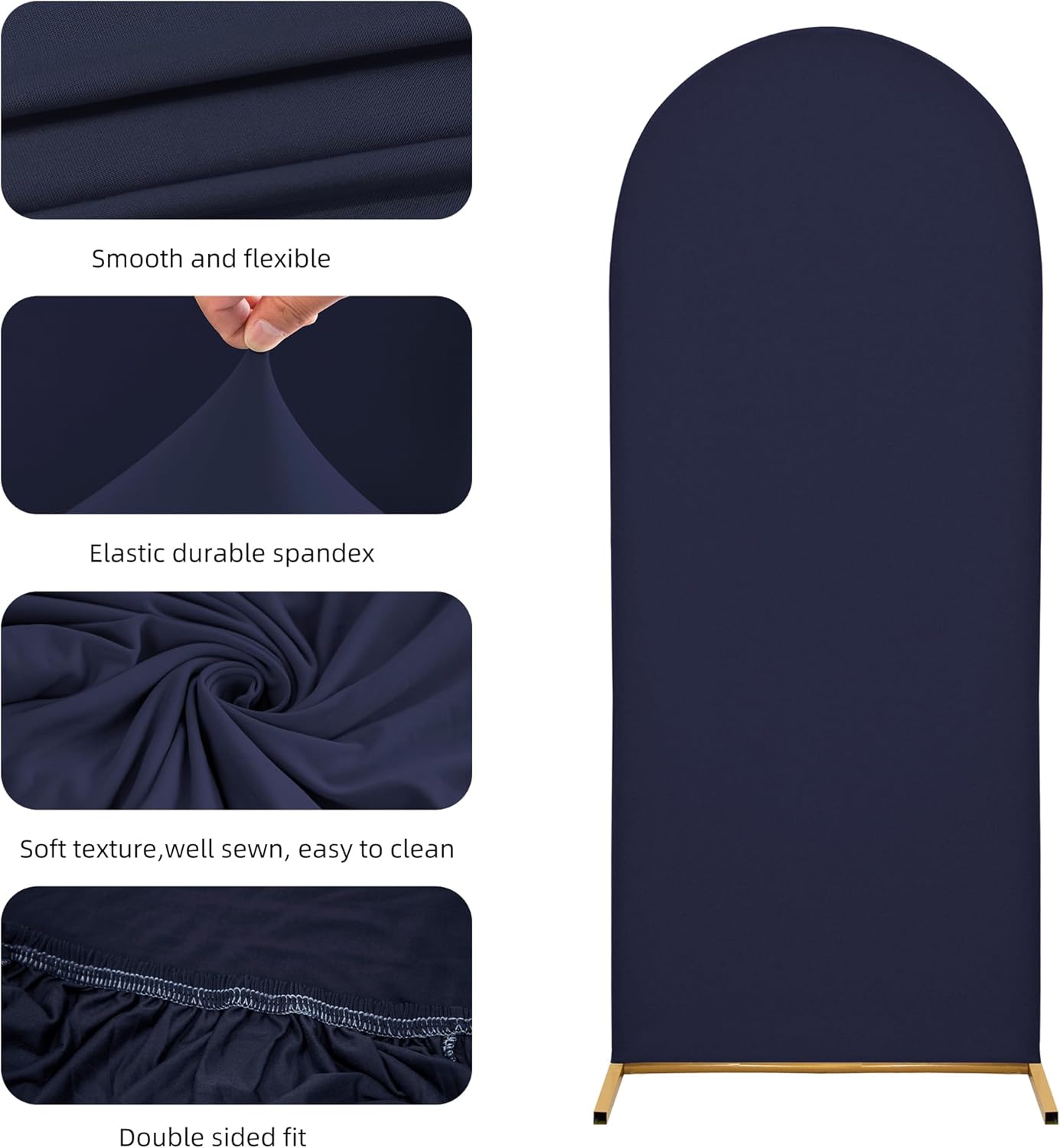 3-Piece Arch Cover Bundle – 7.2FT, 6.6FT & 6FT Stretch Spandex Backdrop Set – Wedding, Birthday & Photo Booth Arch Covers for Every Event