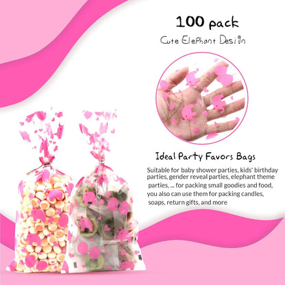 100 Pcs Star Printed 5"X 7" Gift Wrap Cello Cellophane Treat Bags Party Favor bags Clear Candy Cookie Bag Plastic Poly Goodie Storage Bag with Twist Ties for Bakery,Birthday, Wedding ,Party Decorations (Gold)