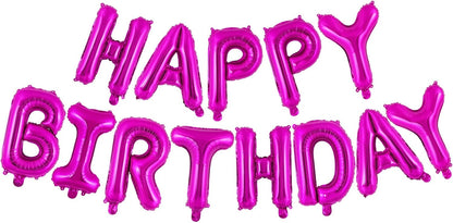 Happy Birthday Balloons Banner, Foil Balloon Personalized Name Letters Balloons Sign Birthday Party Decorations for Women Men Boys Girls Cream