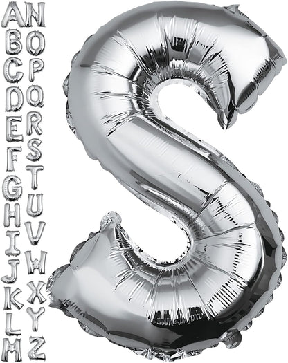 40 inch Silver Letter A Balloon, Big Size Alphabet Foil Mylar Helium Balloons for Birthday Party Celebration Wedding Anniversary Baby Shower Decorations Supplies Alphabet A