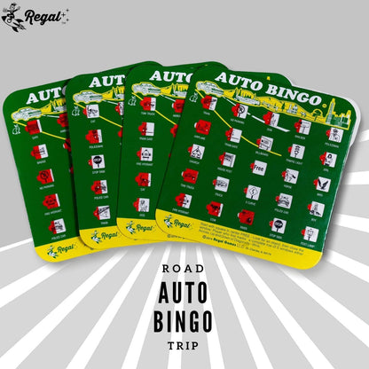 Regal Games Finger-Tip Shutter Bingo Cards with Sliding Windows - Auto Bingo Game Set - Assorted Travel Game for Adults & Kids - Reusable, No Chips & Daubers Needed - 4 Packs - Green