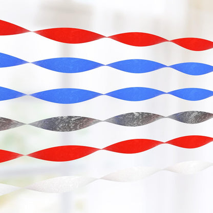 HOUSE OF PARTY Blue Skies Crepe Paper Streamers 6 Crepe Paper Rolls 492ft (1.8 Inch x 82 Ft/Roll) - Pack of 4 Shades of Blue, 1 Silver, 1 White Streamers Party Decorations