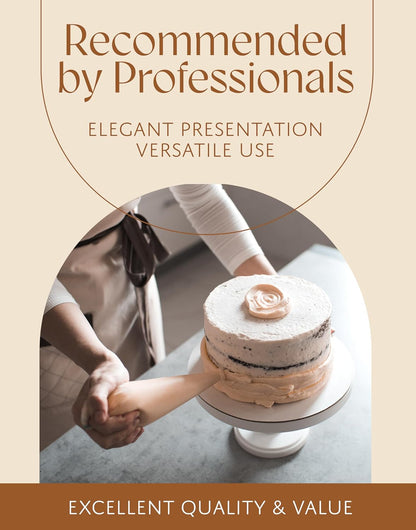 Premium Cake Boxes with Cake Boards Set - 12 Front-Loading Sturdy Cardboard Cake Boxes 10", 12 White/Gold Greaseproof Boards 10 Inch - Window Cake Box Set