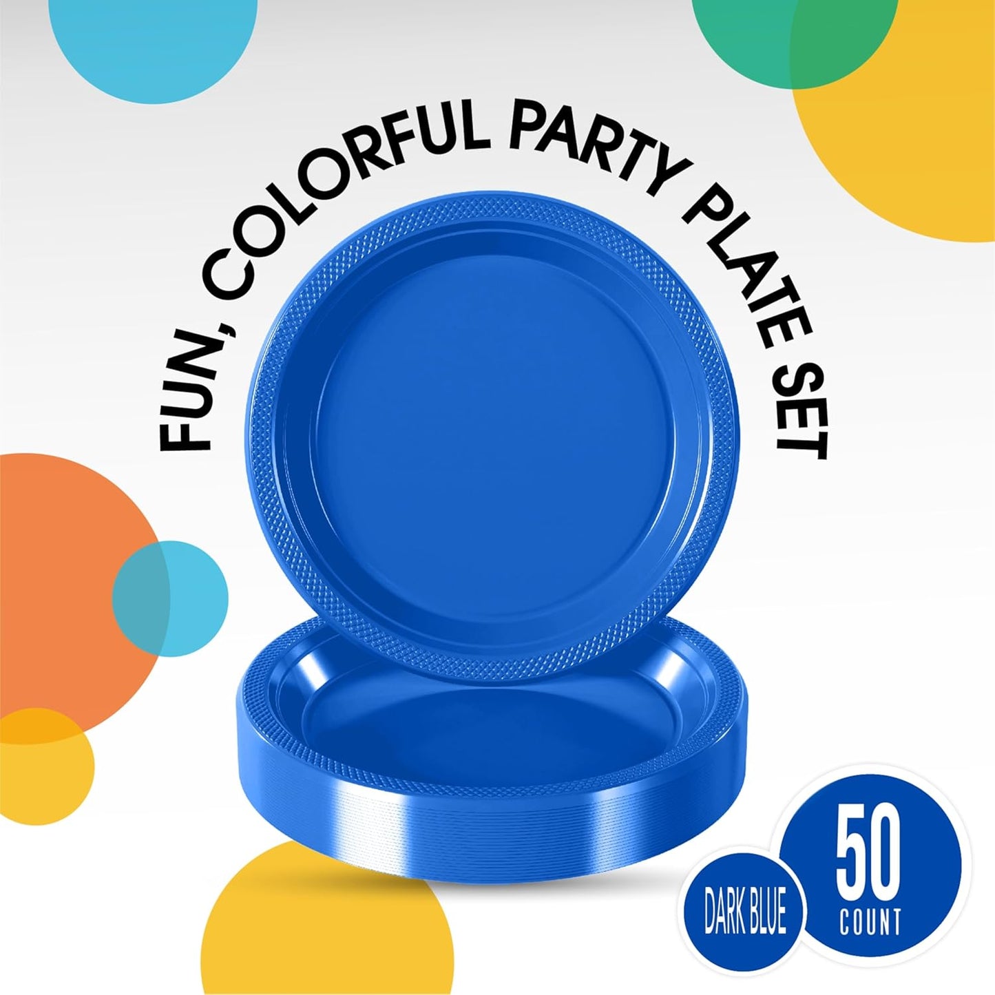 Exquisite Party Solids Red Plastic Plates For Party Supplies 10" Red Disposable Plates Heavy Duty 50 Pcs Plastic Dinnerware Sets Heavy Duty 350 GSM Disposable Dinnerware Set
