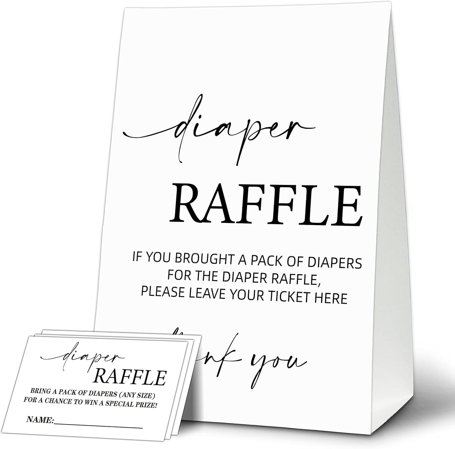 ZIIUFRN Baby Shower Games(5" X 7"), 30 Sets Modern Black and White Baby Bingo Guess Gift Game Cards, Boy Girl Gender Neutral Baby Shower Supplies-B07