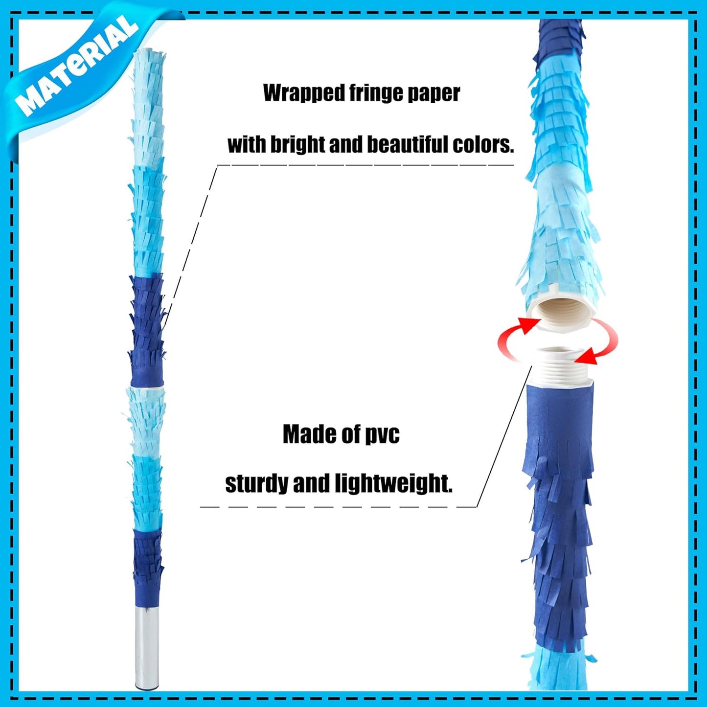 PCFING 30 Inch Piñata Stick Kit Blue Very Sturdy Will Not Break, Suitable for Boys Girls Adults Can Have Fun at Any Party