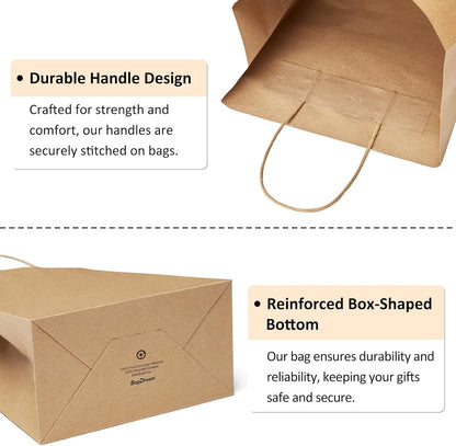 BagDream Kraft Paper Bags 25Pcs 5.25x3x8 Inches Small Paper Gift Bags with Handles Bulk for Party Favor, Retail, Merchandise, Black Gift Sacks