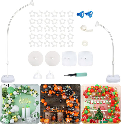 Bazen Upgraded 8.2ft & 5ft Balloon Arch Kit Glod Free Bending Shape Deformation Balloon Column Stand Half Arch Balloon Stand with Base Balloon Arch Frame for Wedding Baby Shower Birthday Decoration
