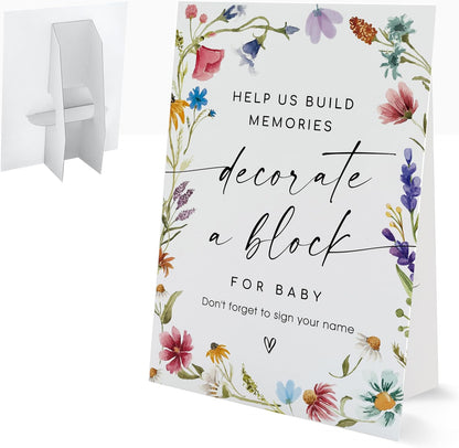 Bible Guest Book Sign, Wedding Signs for Ceremony and Reception, Floral Bridal Shower Decoration, Wedding Signage with Bracket, Bridal Shower Decor, Supplies For Engagement and Anniversary Parties, 13
