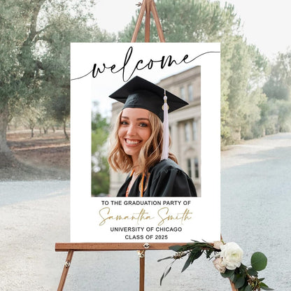 Graduation Party Welcome Sign, Photo Graduation Poster, Graduation Decorations, Grad Party Sign, Grad Welcome Sign, Graduation gift for best friend, Graduation gift for daughter, sister, brother - 1